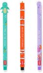 Legami - Set of 3 Erasable Gel Pens, Under the Sea, Pens with Thermosensitive Erase Ink, Turquoise, Black, Purple, Erasable Pen Marine, Erasable Pen Without Consuming the Sheet, 0.7mm Tip