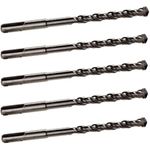 5 PACK OF - 8mm x 160mm LONG SDS + PLUS MASONRY DRILL BIT, TUNGSTEN CARBIDE TIP, FOR STONE CONCRETE BRICK