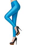 Laeyzuo Women's Fluorescent Colors Leggings Tights Yoga Sports Leggings Pants (SkyBlue, Small)