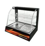 Generic Black Commercial 2 Tier Glass Food Warmer Display Cabinet