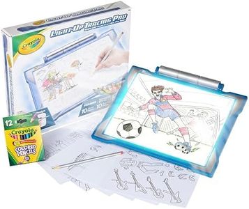 Crayola; Light-up Tracing Pad; Blue; Art Tool; Bright LEDs; Easy Tracing with 1 Pencil, 12 Coloured Pencils, 10 Blank Sheets, 10 Tracing Sheets