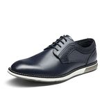 Bruno Marc Men's Plain Toe Oxford Shoes Business Formal Derby Dress Sneakers,Size 10W,Blue,SBOX223MWIDE