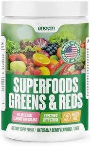 anocin Superfood Greens Powder, Digestive Enzymes with Probiotics + Prebiotics, Gut Health, Bloating Relief for Women, Chlorella, Green Juice Mix with Beet Root Powder