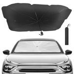 JOYTUTUS Car Sun Shade for Windshield, Foldable Car Sunshade Umbrella, Front Window Heat Insulation Protection, Sunshade Cover UV Block, Easy to Store and Use Fit for SUV