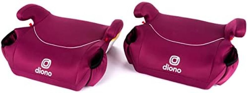 Diono Solana, No Latch, Pack of 2 Backless Booster Car Seats, Lightweight, Machine Washable Covers, Cup Holders, Pink