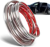 True Line Automotive Chrome Car Door Edge Guards - 24 FT Car Door Edge Protector - Ultra-Durable Door Edge Guard with 3M Adhesive, Universal Fitting, Scratch Protection for Car Doors, Lightweight