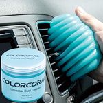 COLORCORAL Cleaning Gel for Car Universal Gel Cleaner Auto Detailing Car Vent Keyboard Cleaning Putty Car Interior Cleaner Dashboard Dust Remover Putty Auto Duster Wipes Swaps Cleaning Kit 160G