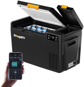 BougeRV CRX3 22L Car Fridge 12V Compressor Fridge Freezer with App Control -22℃ to 20℃ 35dB Portable Car Refrigerator 12/24V DC 230V AC for Camping Outdoor Travel Campervan RV Boat Home (2026 New)