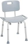 Drive Medical Bath chair with tool-free removable Back, Gray, 1 Each 1 count