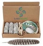 Sage Smudge Kit - White Sage Smudge Sticks ~ Abalone Shell 5-6 in ~ 2 in Tripod Stand ~ 10-12 in Feather and White Sand ~ The Perfect Smudge Kit