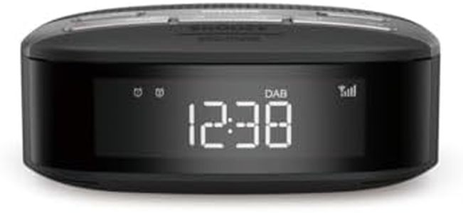 Philips Audio TAR3505/12 Radio Alarm Clock Radio DAB+ (Double Alarm, Sleep Timer, Compact Design, DAB+/FM Digital Radio, Automatic Time Sync, Battery Fuse)