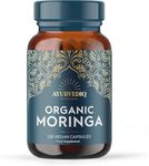 Ayurvediq Wellness Organic Moringa Capsules 500mg, 120 High Strength Moringa Powder Capsules – Soil Association Certified Moringa Oleifera Powder - Vegan Ayurvedic Products