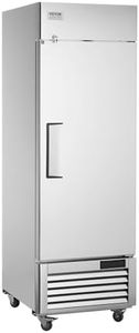 VEVOR Commercial Refrigerator 19.32 Cu.ft, Reach In 27" W Upright Refrigerator Single Door, Auto-Defrost Stainless Steel Reach-in Refrigerator & 4 Shelves, 33 to 41℉ Temp Control, LED Light, 4 Wheel