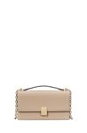 kate spade new york womens Deco Mini Leather Flap Chain Crossbody, Timeless Taupe, One Size