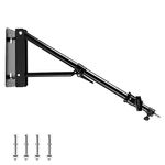 Meking Wall Mount Boom Arm with Triangle Base, Max Length 51inches/130cm Adjustable Camera Mount Up to 4.26ft for Photography Studio Video Strobe Flash, Ring Light, Softbox, Umbrella Reflector etc.