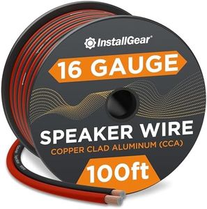 InstallGear 16 Gauge Wire AWG Speaker Wires True Spec and Soft Touch Cable Wire (100ft Red/Black) | Car Speaker Wire, Stereos, Home Theater Speakers, Surround Sound, Radio | 16 Gauge Speaker Wire