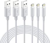 Lightning Cable MFi Certified - iPhone Charger 3Pack 6FT Lightning to USB A Charging Cable Cord Compatible with iPhone 14 13 12 Mini Pro Max SE 11 Xs Max XR X 8 7 6 Plus 5S iPad Pro Airpods - White