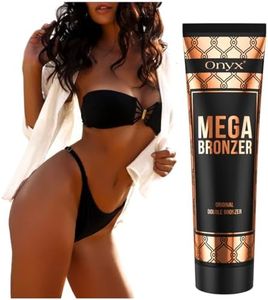 Onyx Mega Bronzer Solarium Cream - Crème bronzante blanche avec poudre bronzante - Crème bronzante pour un bronzage foncé sans stries, taches ou tons orange