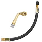 Mellbree Tire Valve Extensions, 8.25 Inch Flexible Schrader Tire Valve Stem Extension with 90 Degree Schrader Tire Valve Stem Extension Adaptor Compatible for Harleys, RV, Bicycles, Motorcycles（2pcs）