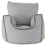 Bean Lazy ® 100% Cotton Small Grey Stars Bean Bag Chair with Filling