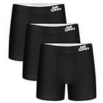 JustWears Everyday Mens Boxer Briefs, 3 Pack | Breathable Anti-Chafe Underwear with Moisture-Wicking MicroModal Air Cool Fabric | Ergonomic Support | Seamless Sustainable Boxers for Men | Pants Gift