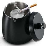 Navani Smell-Proof Ashtray with Lid for Inside & Outdoors | Stylish Outdoor Ash Trays | Windproof Design | Odor-Free Ashtrays for Patio, Garden, and Home