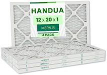 Handua 12x20x1 Air Filter MERV 8 Dust Control, Plated Furnace AC Air Replacement Filter, 4 Pack (Actual Size: 11.75" x 19.75" x 0.75")