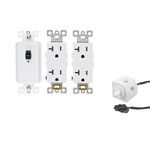 Docking Drawer Safety Disconnect Kit for Appliance Garages, 15 & 20 amp, Turns Power Off with Switch, White