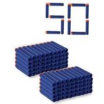 Jaravik Plastic Foam Bullets Pack Compatible For Nerf N-Strike Elite Toy Guns (Blue, 50 Pcs) - Kids