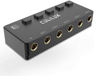 Cubilux 5-Way 6.35mm Stereo Audio Splitter with Switch, Passive Multi 1/4” AUX Switcher, Quarter Inch TRS Splitter Box/HUB for Instrument Cable, Headphones, Speaker, Guitar, Keyboard, Pedal