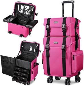 BYOOTIQUE 2 in1 Soft Sided Rolling Makeup Case Unseasonable Bright Cosmetic