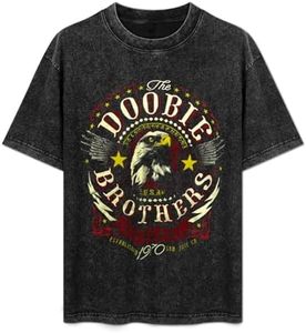 The Rock Doobie Music Brothers Band Man's Vintage Oversized T Shirt Cotton Graphic Short Sleeve Shirts Round Neck Unisex Tees Shirts XL