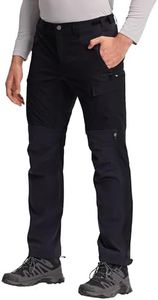 Pioneer Camp Men's Ventilated Hiking Pants – Cordura Reinforced Durable Stretch Trail Pants for Mountain Trekking Climbing Black