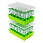 Oliver's Kitchen ® Ice Cube Tray Set with Stackable Lids - Super Easy to Remove Ice - Keep Gin, Whisky & Drinks Ice Cool for Longer - Large Ice Cube Moulds, Less Dilution