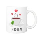 Pickhut Printed Coffee Mug THIR-Tea Design, 30th Birthday Gifts for Women, Her, Thirtieth Friend, Wife, Sister, 325ml Cup, Tea Lover Gift