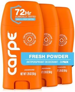 Carpe Underarm Antiperspirant and Deodorant, Clinical strength with Fresh Powder scent, Combat excessive sweating Stay fresh and dry, Great for hyperhidrosis (Pack of 3)