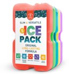 Healthy Packers Ice Pack for Lunch Box - Freezer Packs - Original Cool Pack (Set of 5) | Slim & Long-Lasting Ice Packs for Your Lunch or Cooler Bag (Combo)