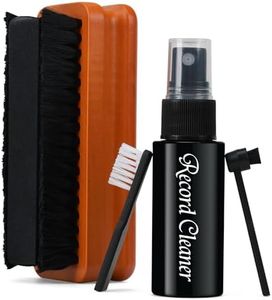 4in1 Vinyl Record Cleaner Kit, Vinyl Records Cleaning Kit for Records Albums, Includes 2in1 Velvet & Microfiber Brush, Cleaning Liquid, Duster & Turntable Stylus Brush