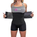 Vanna Belt V-Sweat Waist Trainer for Women - Durable, Snug Sweat Belts for Weight Loss - Gym Waist Slimmer with Back Support, Black, Medium