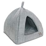 Pet Tent-Soft Bed for Dog and Cat by Best Pet Supplies - Gray Linen, 19" x 19" x H:19"