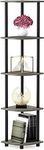 STAR WORK Plastic 5 Tier Corner Shelf, Industrial Wall Corner Bookshelf, Corner Storage Rack Shelves Display Plant Flower, Stand Bookcase For Home, Office, Kitchen (4.9X2X1 Feet)