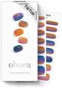 ohora Semi Cured Gel Nail Strips (N Gradient) - Blue, Ombre, Works with Any UV/LED Nail Lamps, Salon-Quality, Easy to Apply & Remove - Valentine's Day Gel Nail Wraps, Stickers, Romantic Gift Ideas