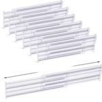 6 Pack Drawer Dividers, Adjustable Drawer Organiser Divider(10.8"-20.5"), 3.15" High Extendable Clear Plastic Drawers Separators for Kitchen Bedroom Office Desk Dresser Cosmetic Clothing