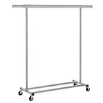 SONGMICS Clothes Rack on Wheels, Heavy Duty Clothes Rail, with Extendable Hanging Rail, 90 kg Load Capacity, Easy Assembly, Portable, Dove Grey HSR013G01