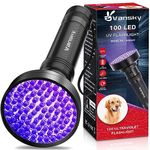 UV Light Blacklight Ultraviolet Torch,Bright 100 LED UV Torch Flashlight 395nm Dry Cats/Dog Urine Stain Detectors Curing UV Resin,UV Black Light Torch OCD Cleaning,Finding Golf Balls/Scorpions