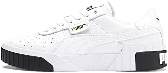 PUMA Women's Cali Sneaker, White/Black, US 6