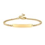 VNOX Customizable Bracelets Gold Plated Link Bracelets Personalized Engraved Couple Bracelets BFF Brother Sisters Bracelets Family Bracelets