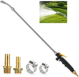 29 Inches Sprayer Wand, 3/8" & 1/4" Brass Barb Universal Sprayer Wand Replacement, Stainless Steel Sprayer Parts with Shut off Valve & 2 Hose Clamps, Spray Wands for Garden Hose