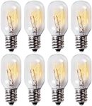 Canamax T20 E12 Salt Lamp Bulb 120V 15W - Warm White Light 2700K 80lm, E12 Candelabra Base - Compatible with Himalayan Salt Rock Lamps & Baskets, Scentsy Plug-in Wax Warmers, Night Lights - Pack of 8