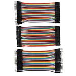 HALJIA 120pcs 10CM 4Inch Multicolored Jumper Wire 40pin Male to Female, 40pin Male to Male, 40pin Female to Female Breadboard Jumper Wires Ribbon Cables Kit